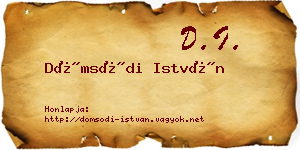 Dömsödi István névjegykártya
