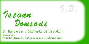 istvan domsodi business card